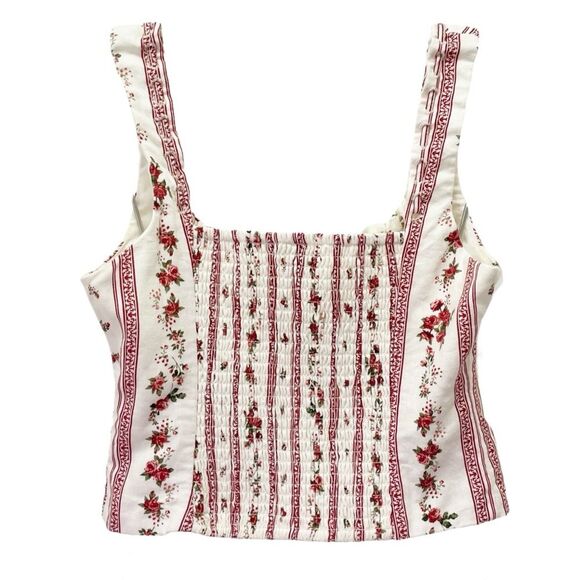 Joie Linen Blend Floral Stripe Two Piece Set Top & Maxi Skirt Size Small Boho - Picture 8 of 16